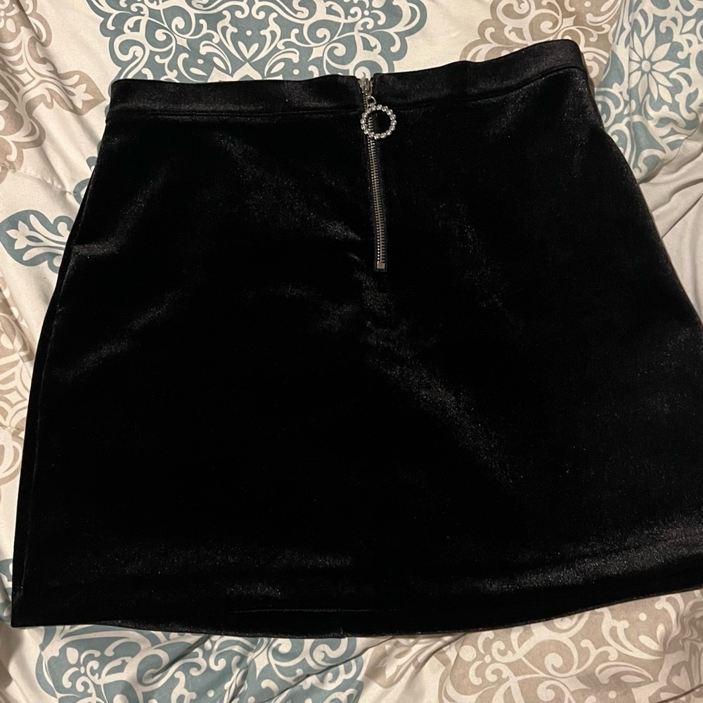 Velvet mini skirt